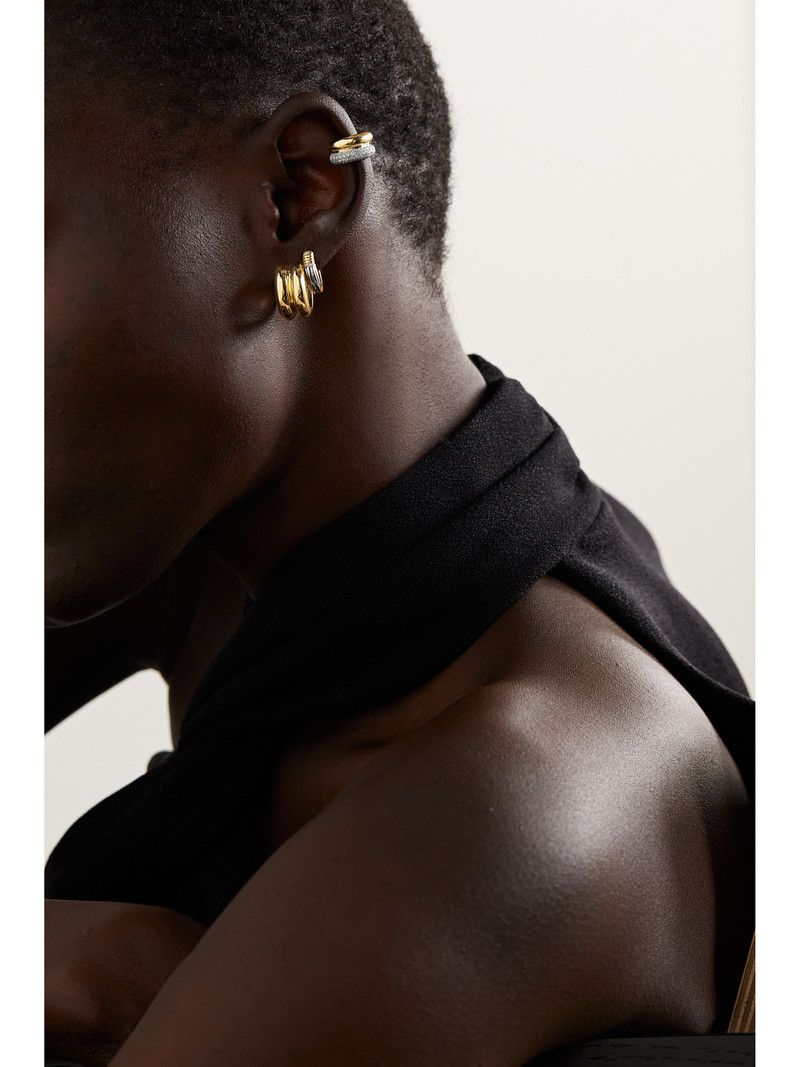 Yvonne Léon 9-karat Yellow And White Gold Diamond Ear Cuff outlook