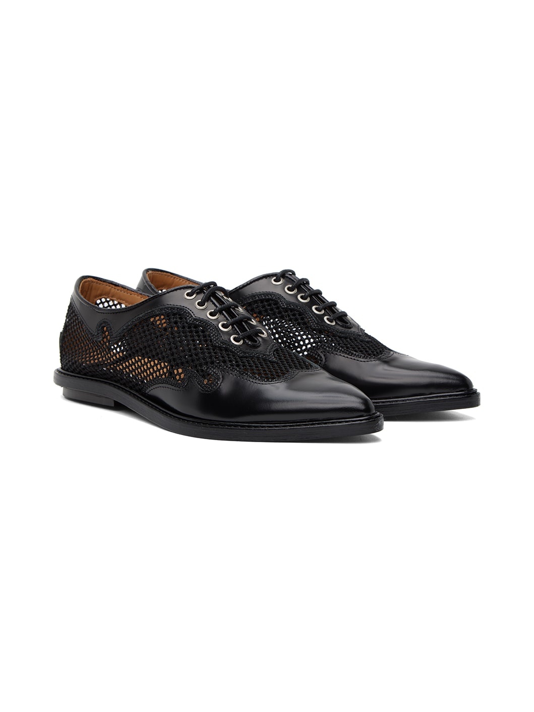 Black Lace-Up Oxfords - 4