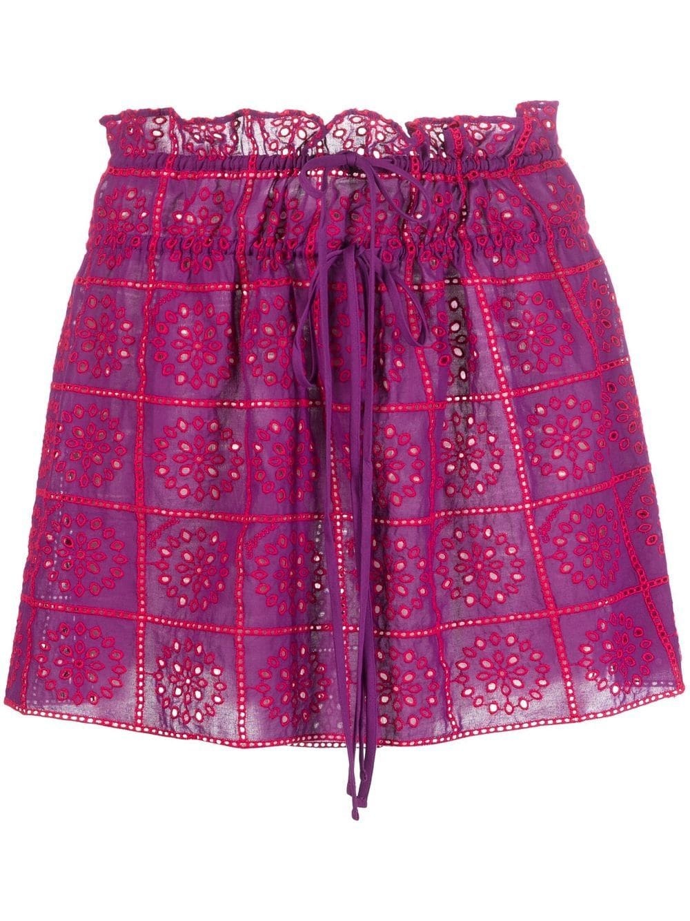 broderie anglaise organic cotton miniskirt - 1