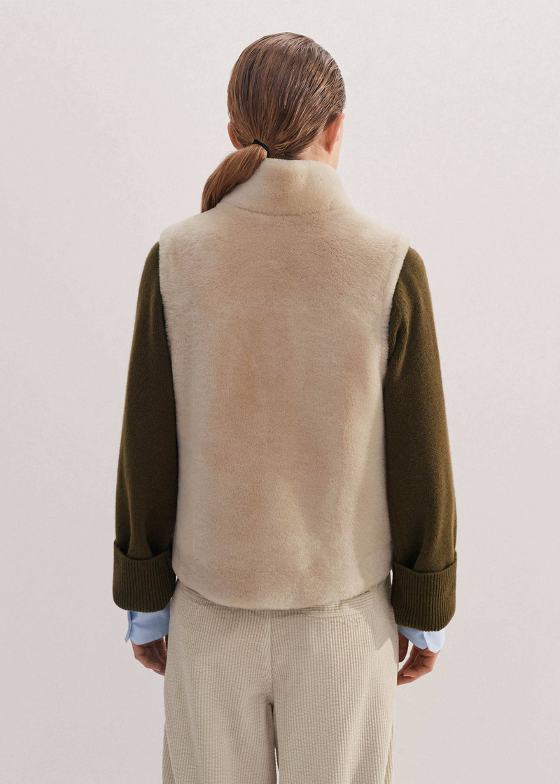 Reversible Shearling Zip Vest 8