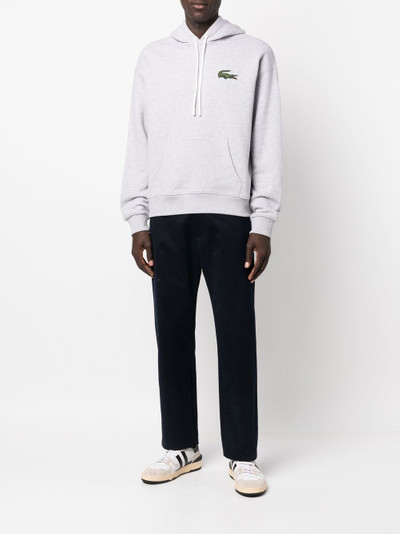 LACOSTE logo-patch long-sleeve hoodie outlook