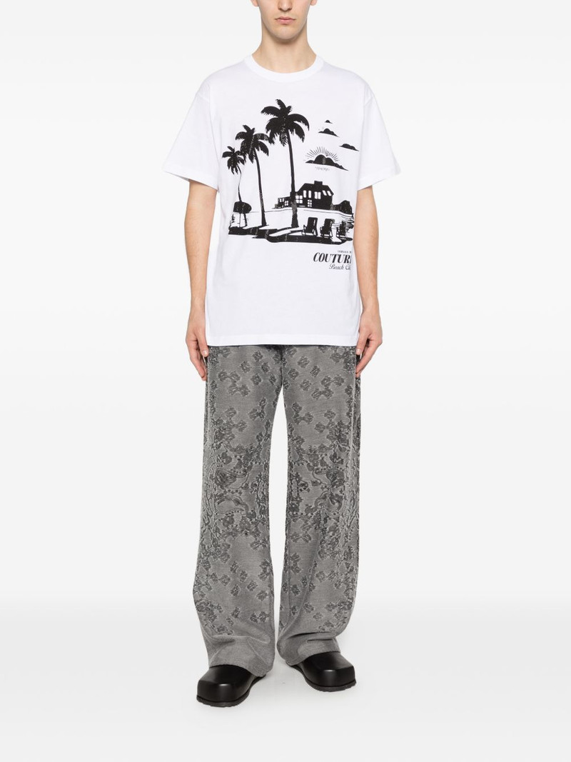 VERSACE JEANS COUTURE palm-graphic T-shirt outlook