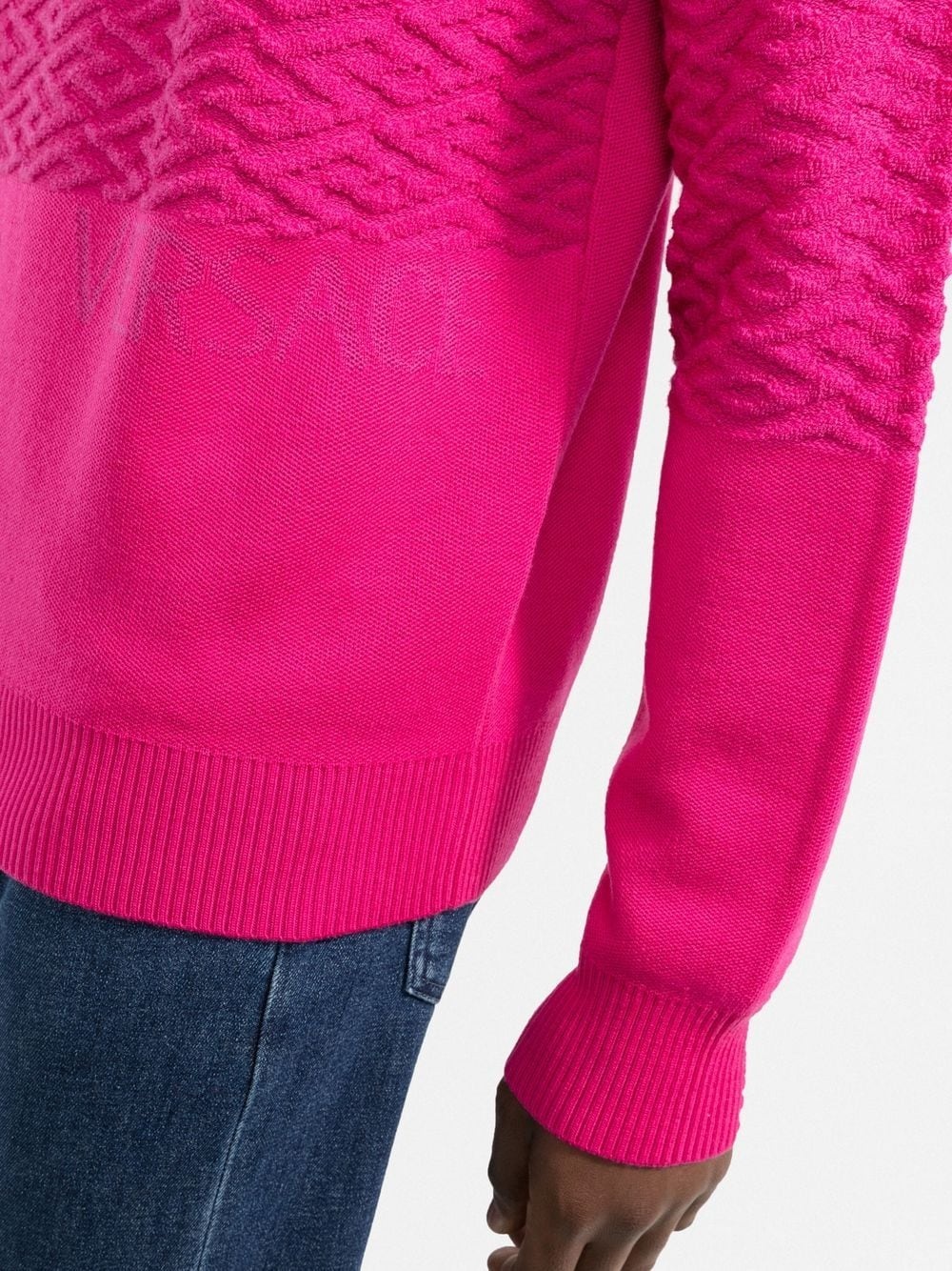 Greca knitted crew neck jumper - 5