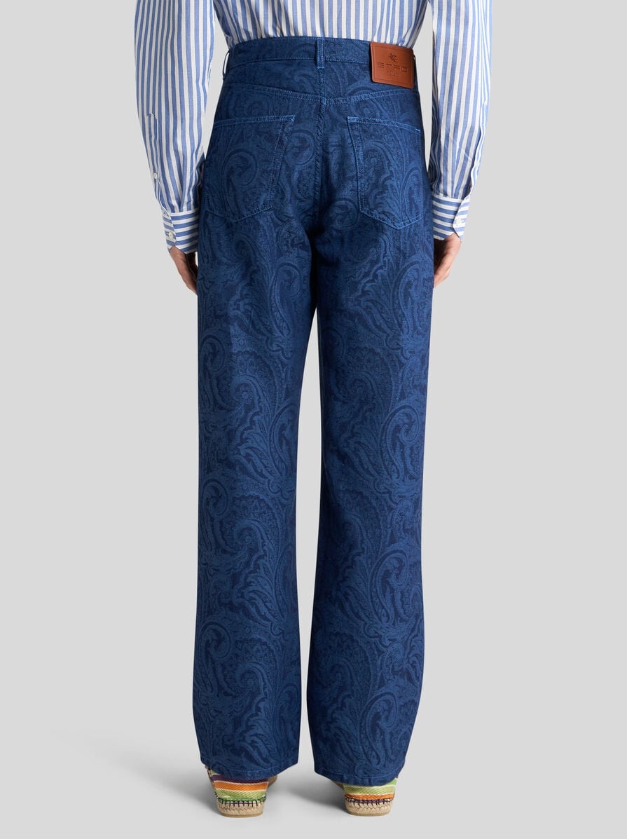 STRAIGHT-LEG FLORAL PAISLEY JEANS - 5
