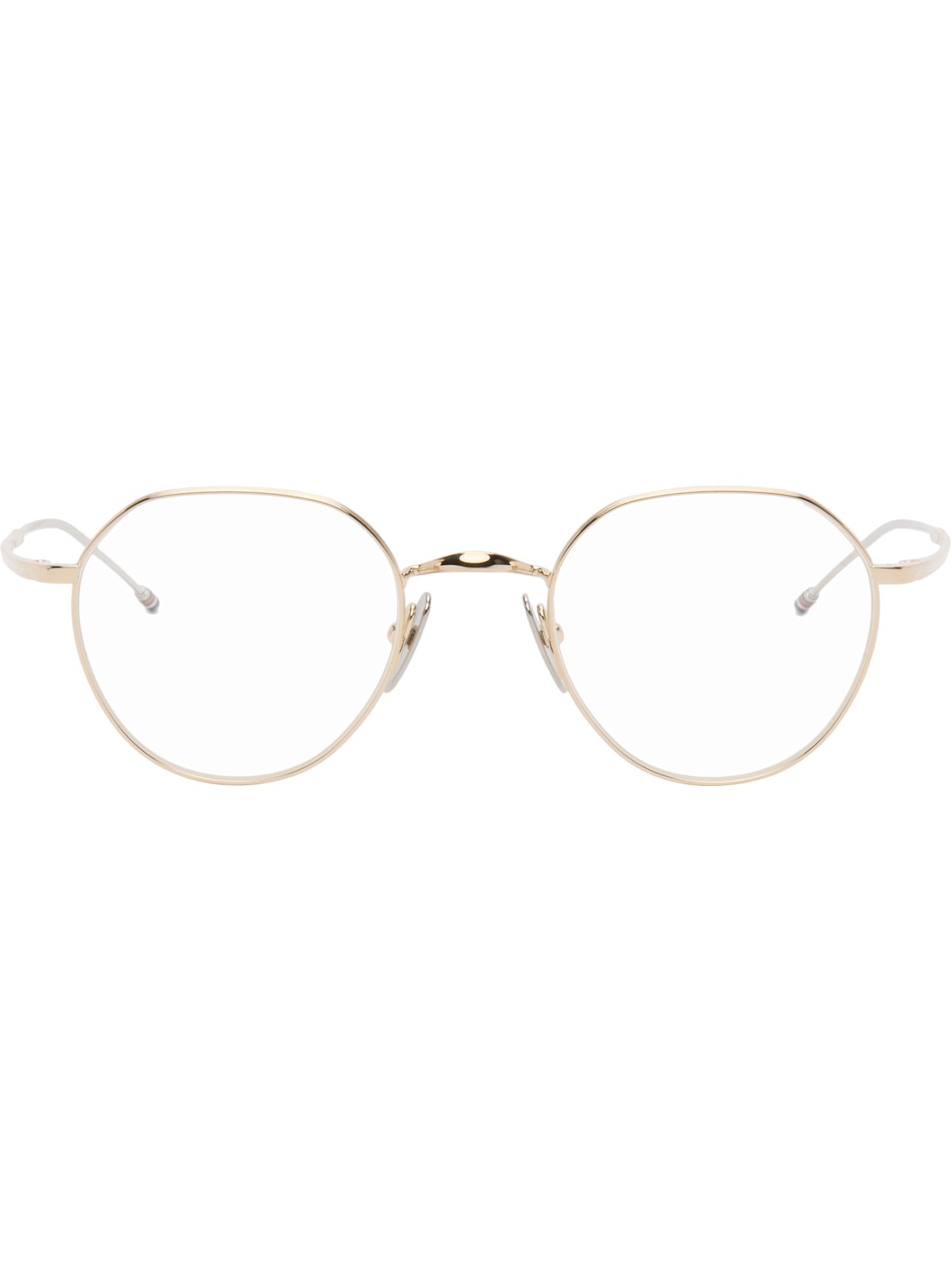 Gold Titanium Round Glasses - 1