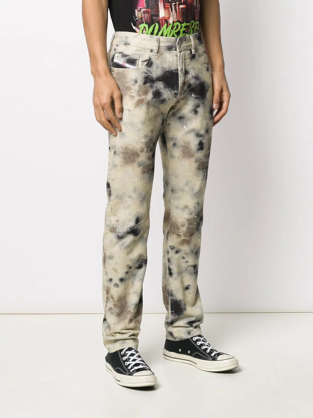 mouldy-effect slim-fit jeans - 3