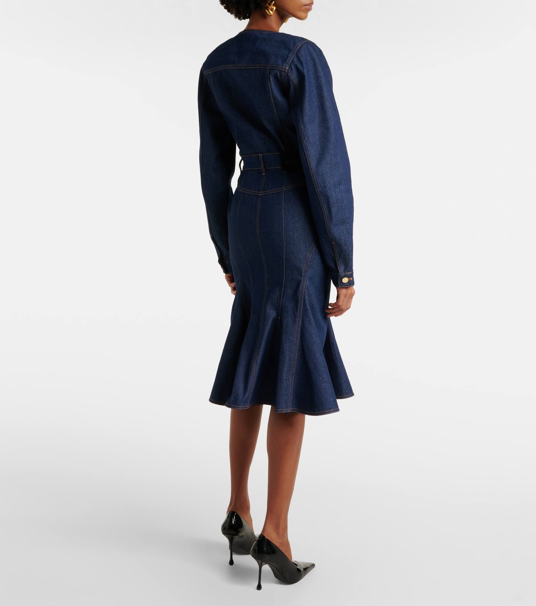 Denim midi skirt - 3