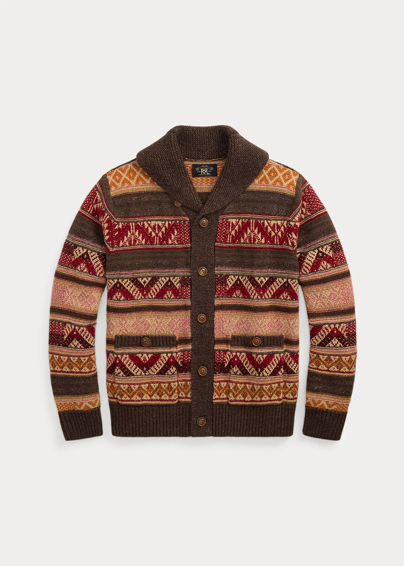 Wool-Blend Shawl-Collar Cardigan 1