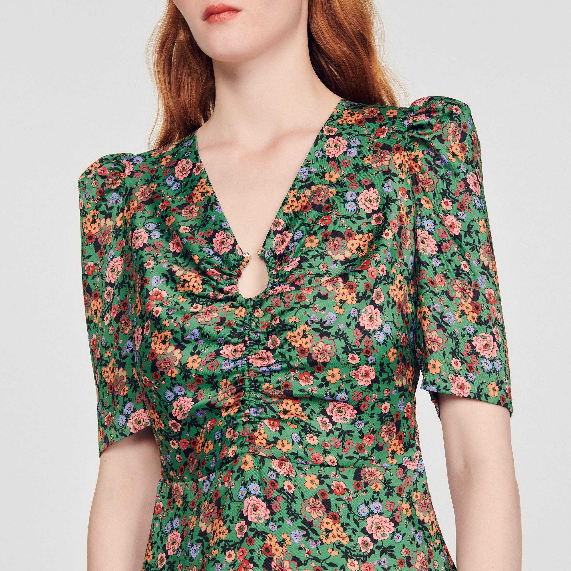 Short dress with Autumn Flowers print - 4