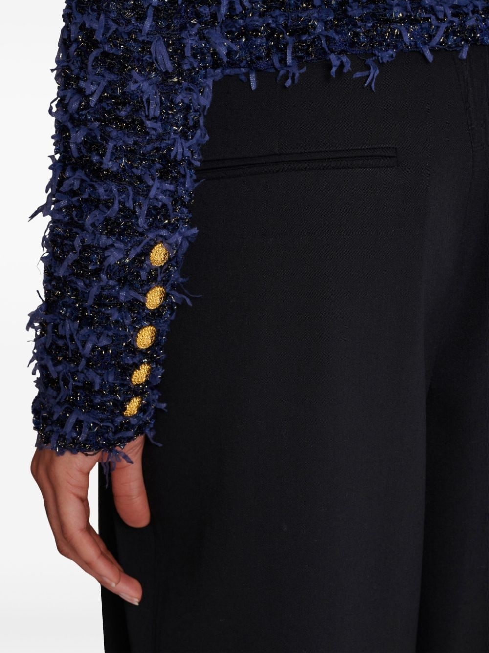 buttoned tweed jacket - 7