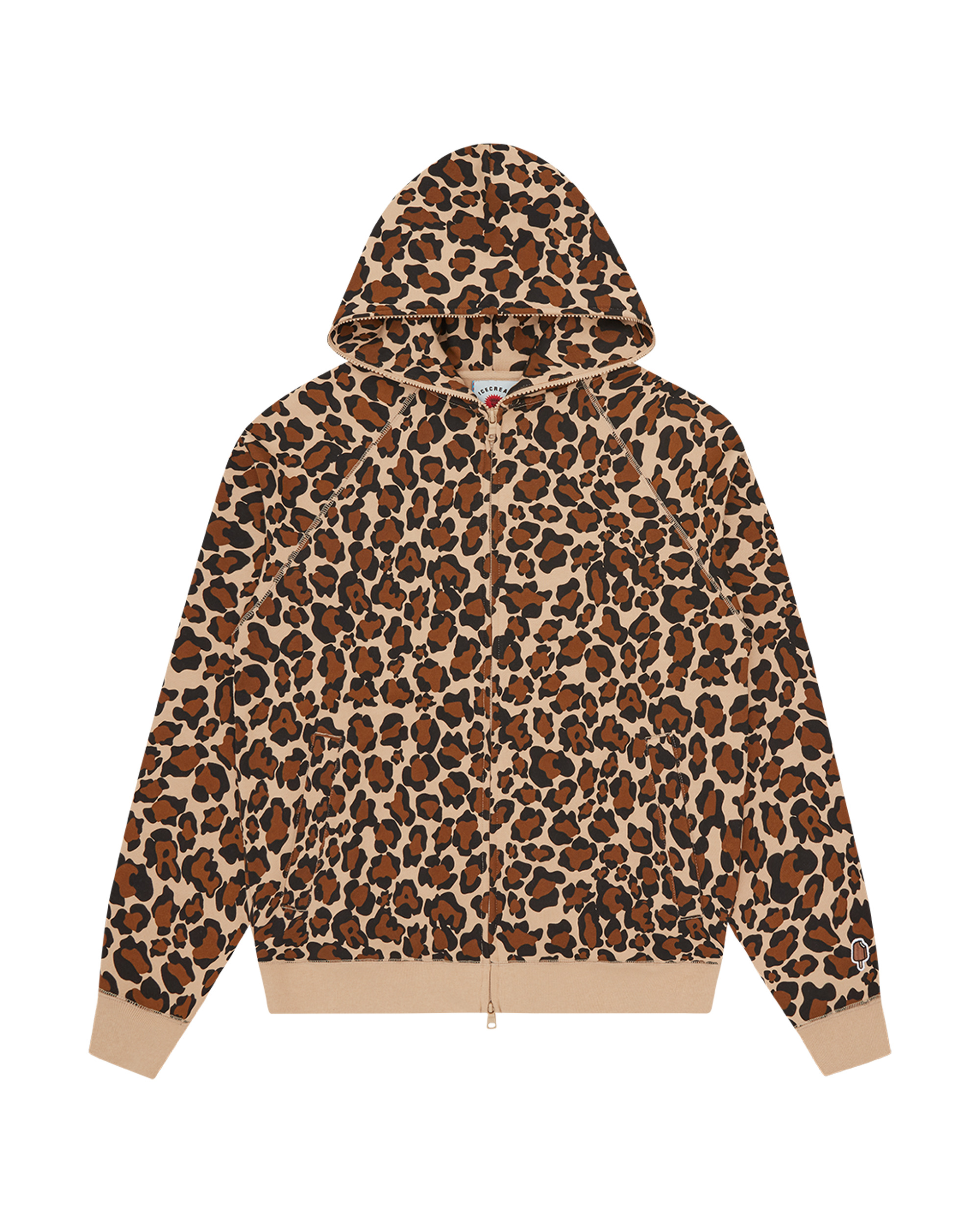 LEOPARD PRINT ZIP THROUGH HOOD - 1