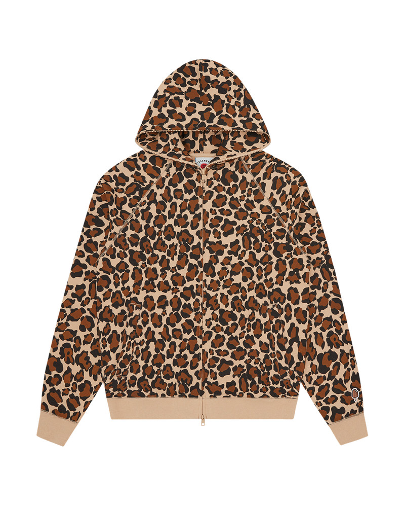 LEOPARD PRINT ZIP THROUGH HOOD 1