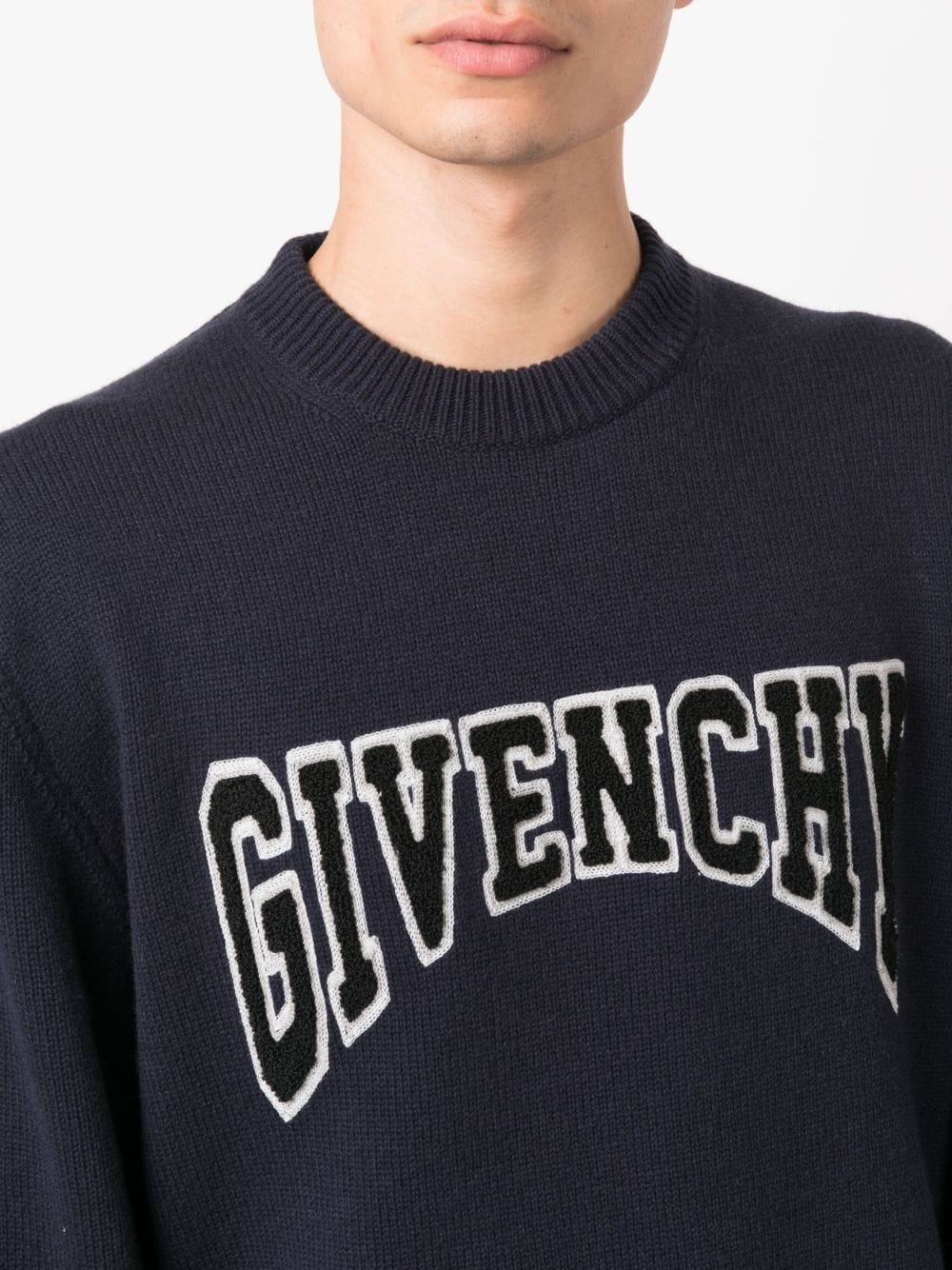 logo-patches knitted jumper - 5