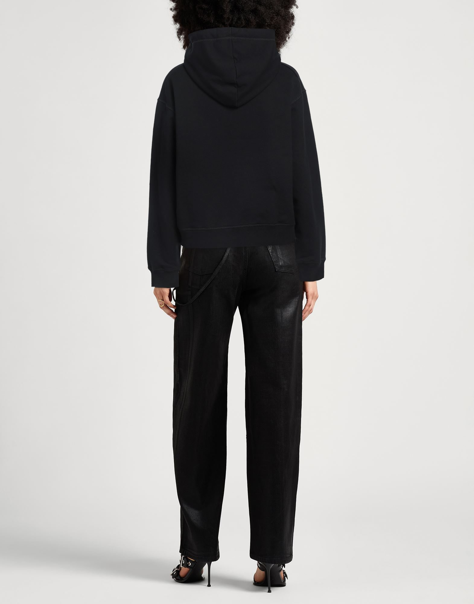 Black Women's Hooded Sweatshirt - 3