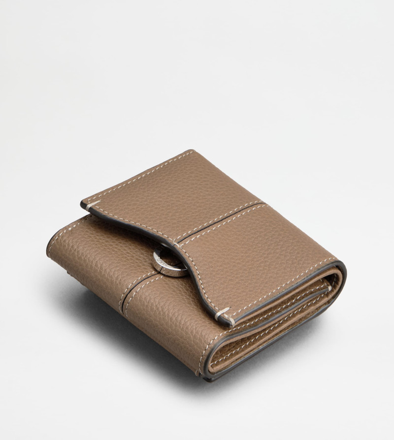 WALLET IN LEATHER - BEIGE 3