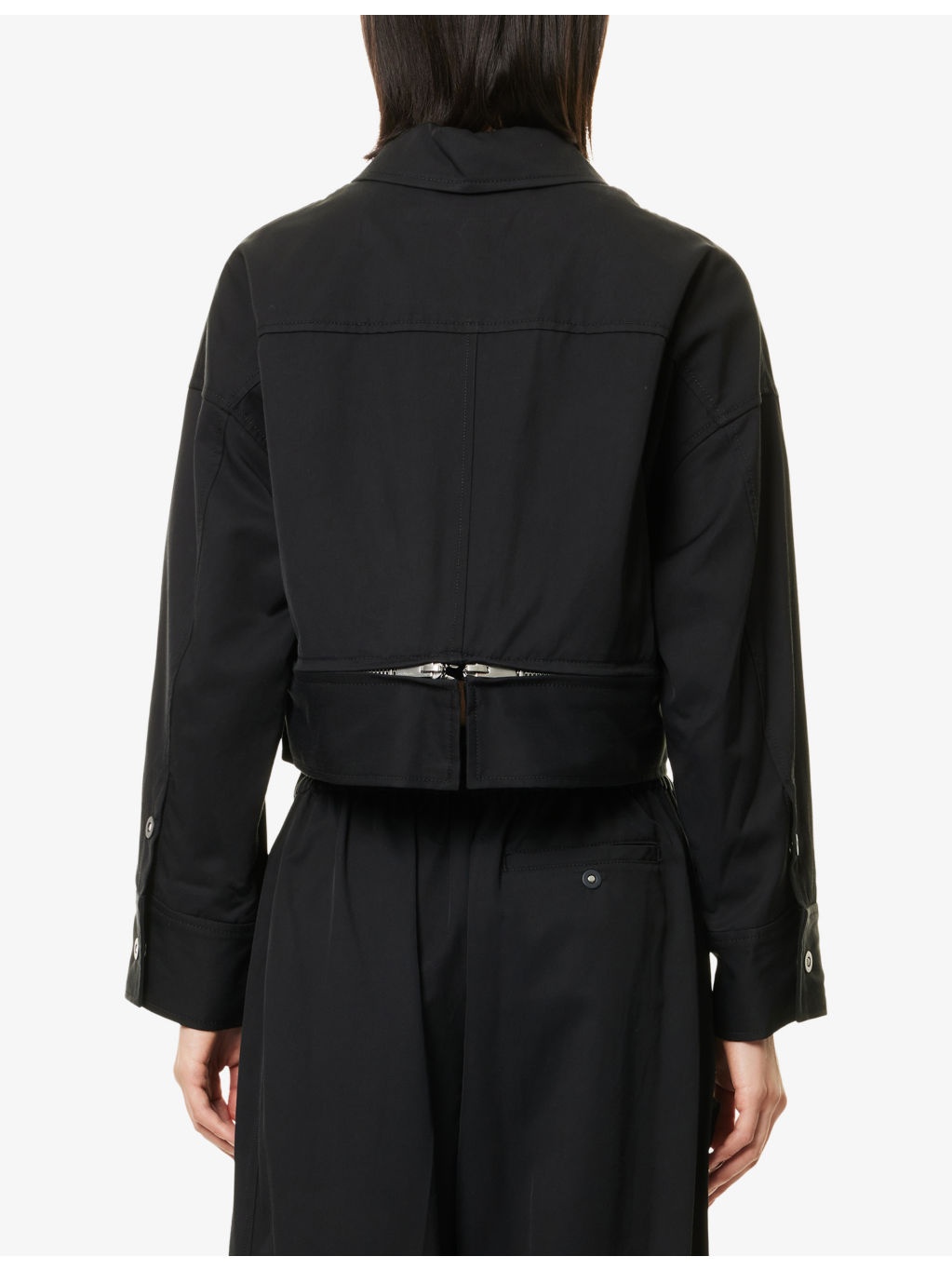 Double-Zip Utility Cropped Cotton Jacket - 4