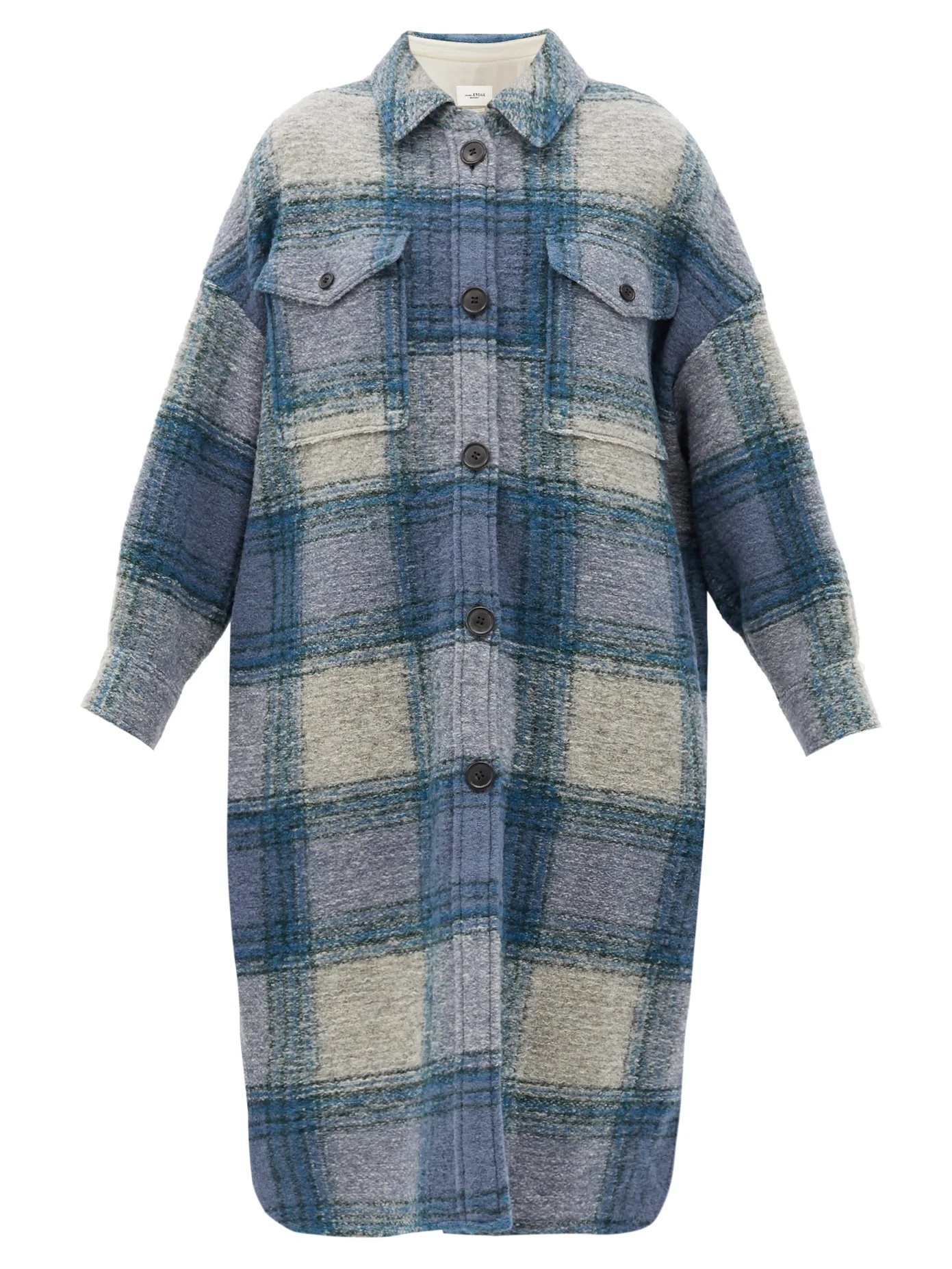 Gabrion single-breasted checked wool-blend coat - 1