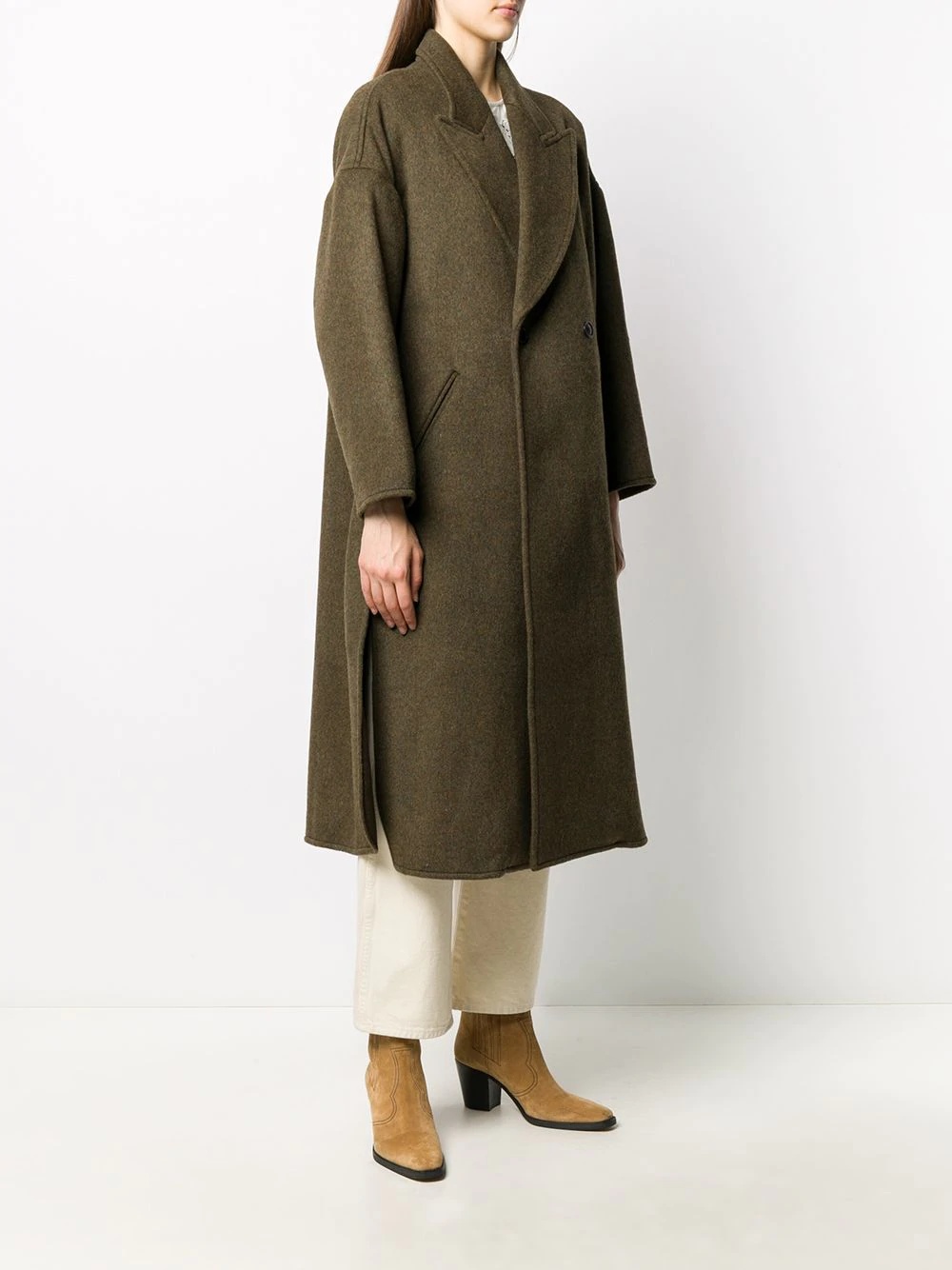 single-breasted mid-length coat - 3