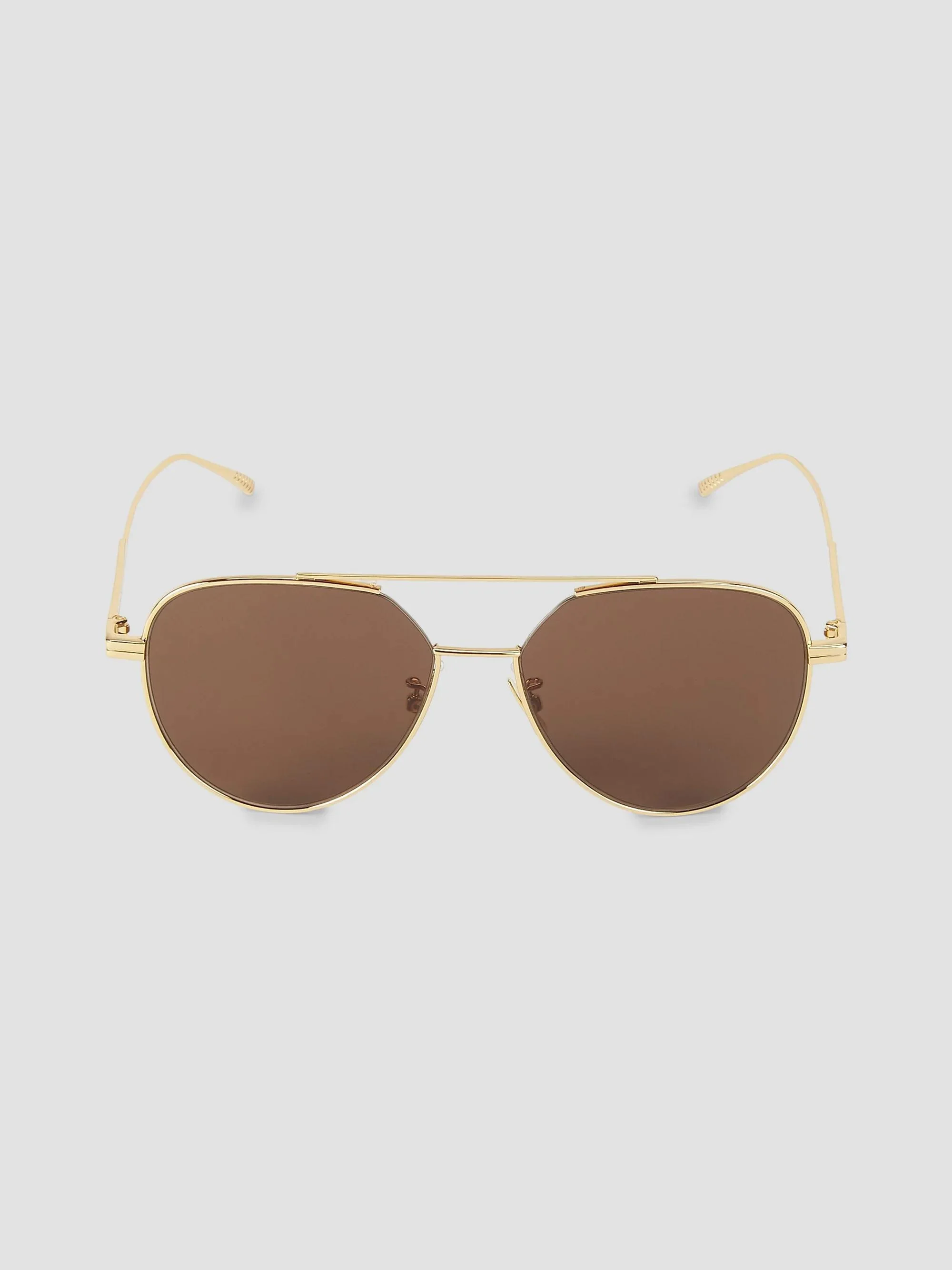 대형 Aviator 골드 톤 선글라스 브라운 - 1
