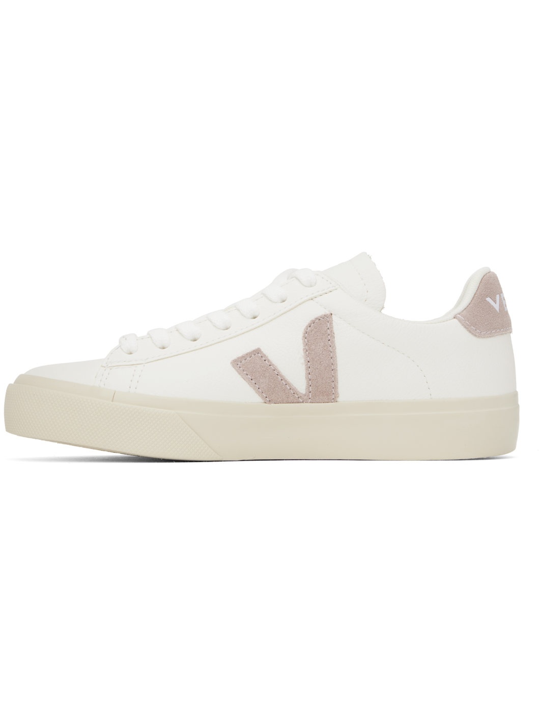White & Pink Campo Leather Sneakers - 3