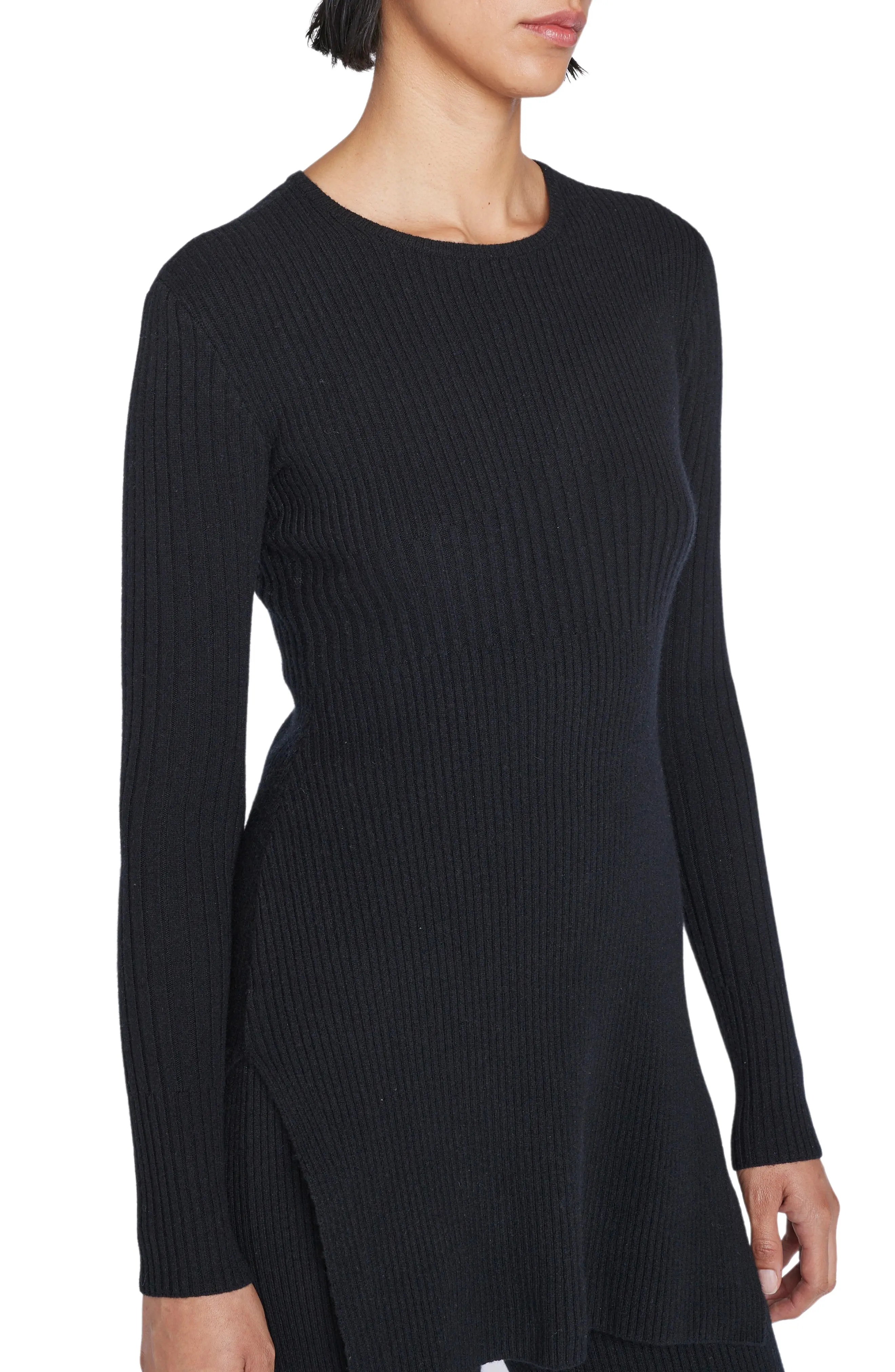 Rib Cashmere Blend Tunic Sweater - 3