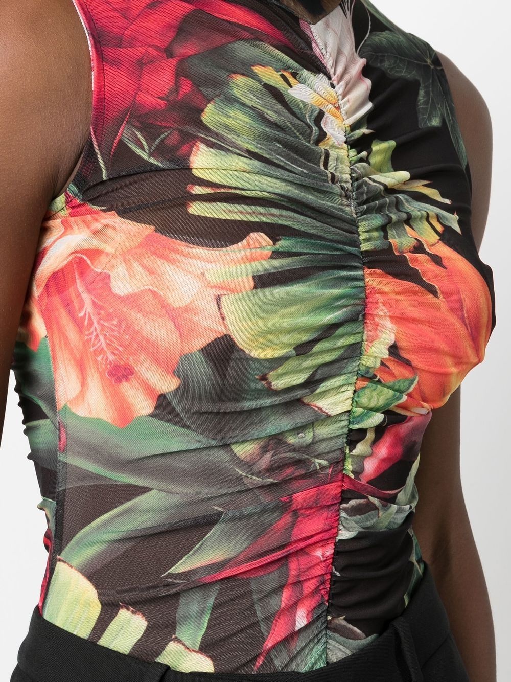 floral sleeveless bodysuit - 5
