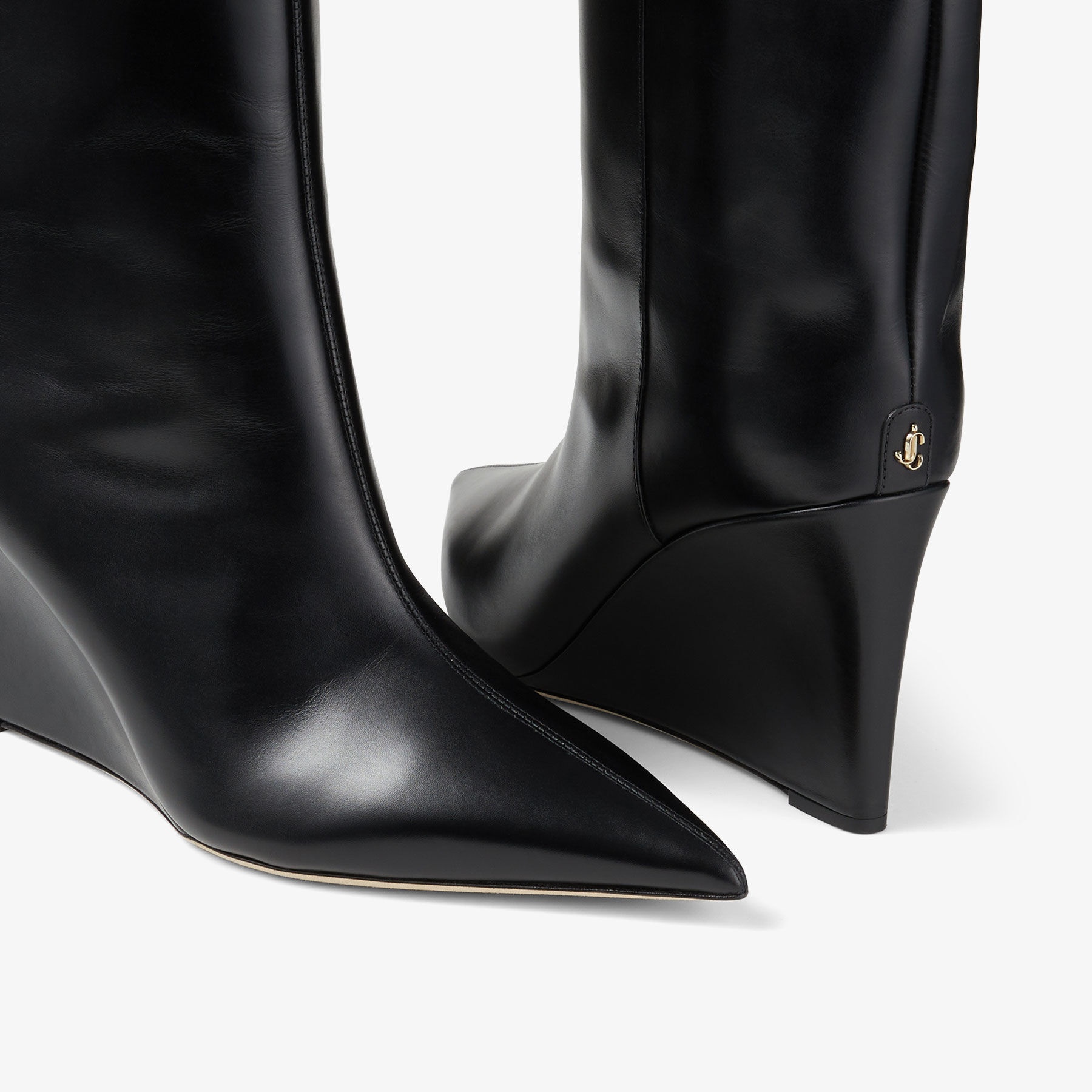ロングブーツ JIMMY CHOO BLAKE KB85 CALF LEATHER BOOTS AGATHE KB 85 | Black Calf Leather Knee-High Boots | Autumn