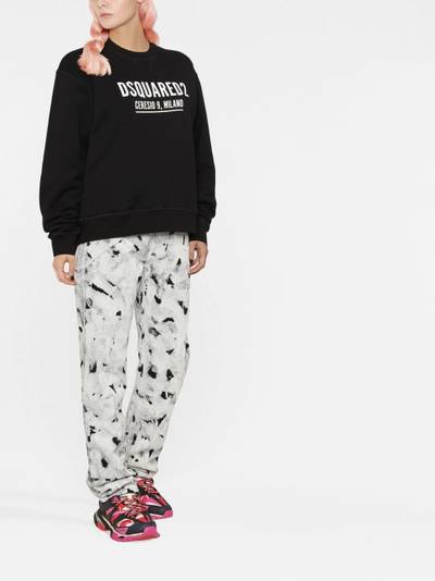 DSQUARED2 logo-print crew-neck sweatshirt outlook