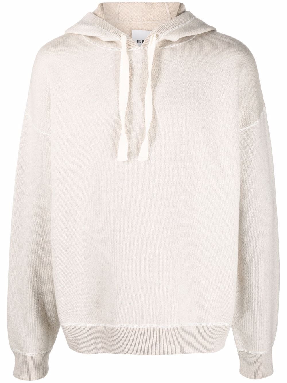 fine knit wool-cashmere hoodie - 1