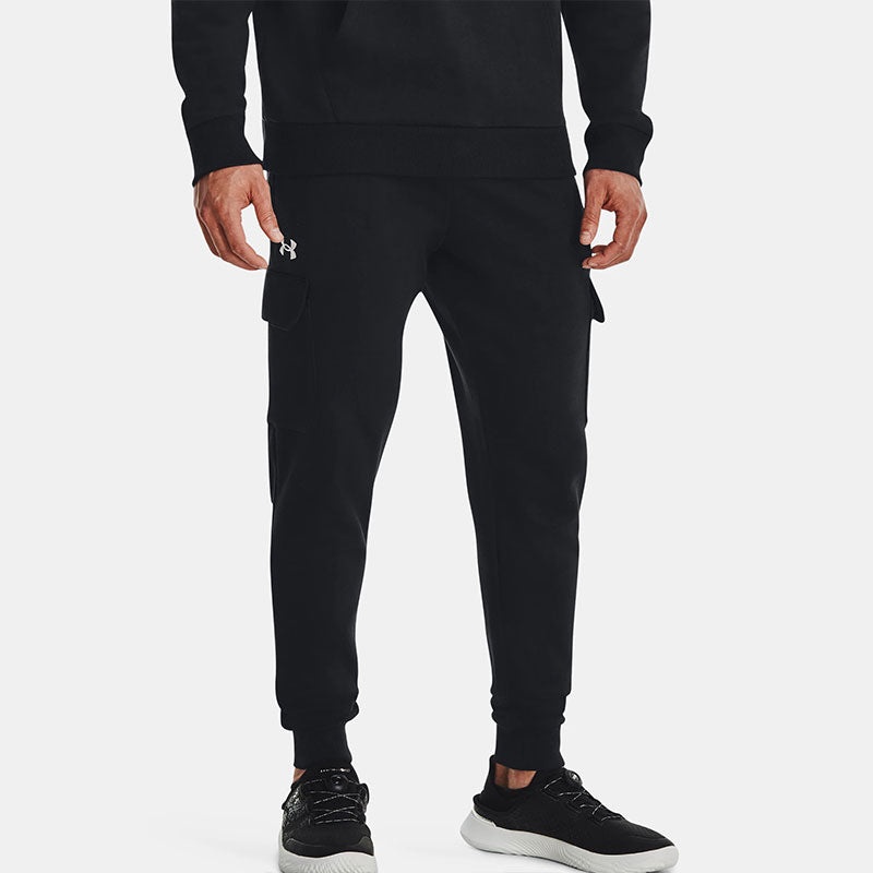 Under Armour Rival Fleece Cargo Joggers 'Black White' 1382134-001 - 4