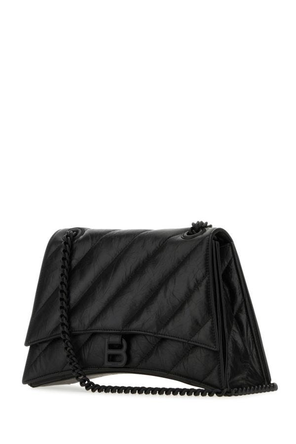 ショルダーバッグ・ポシェット BALENCIAGA Black leather Crush M shoulder bag Crush Small leather shoulder bag in black - Balenciaga