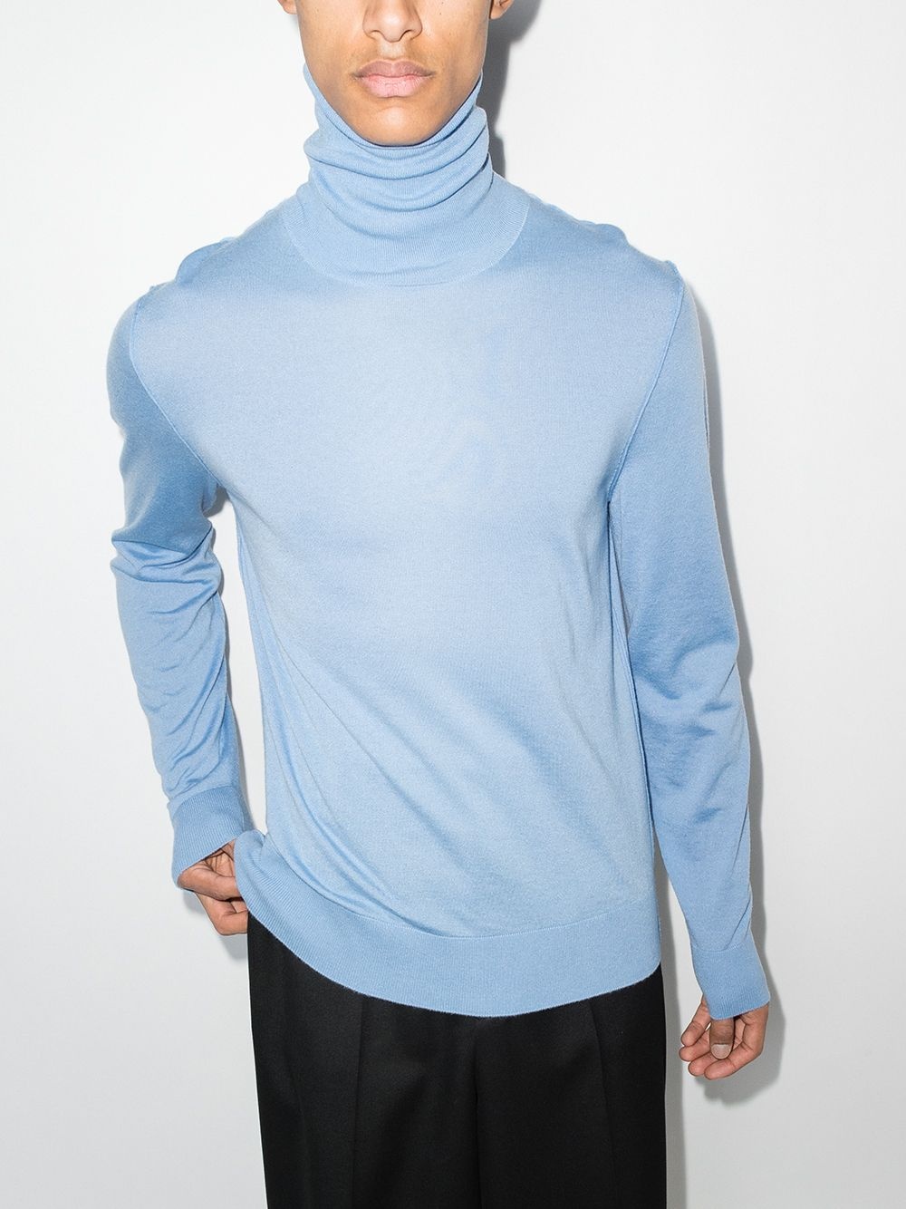 roll-neck fine-knit jumper - 2