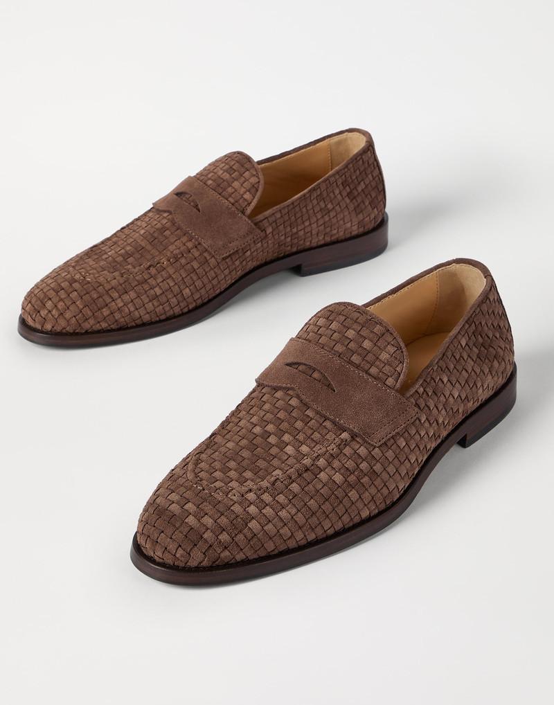 Braided suede penny loafers 4