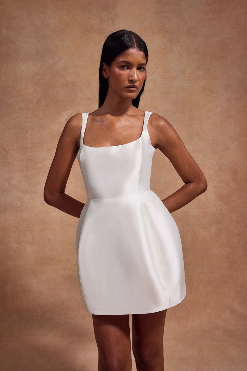 De La Vali LOLA MINI DRESS IN IVORY TWILL outlook