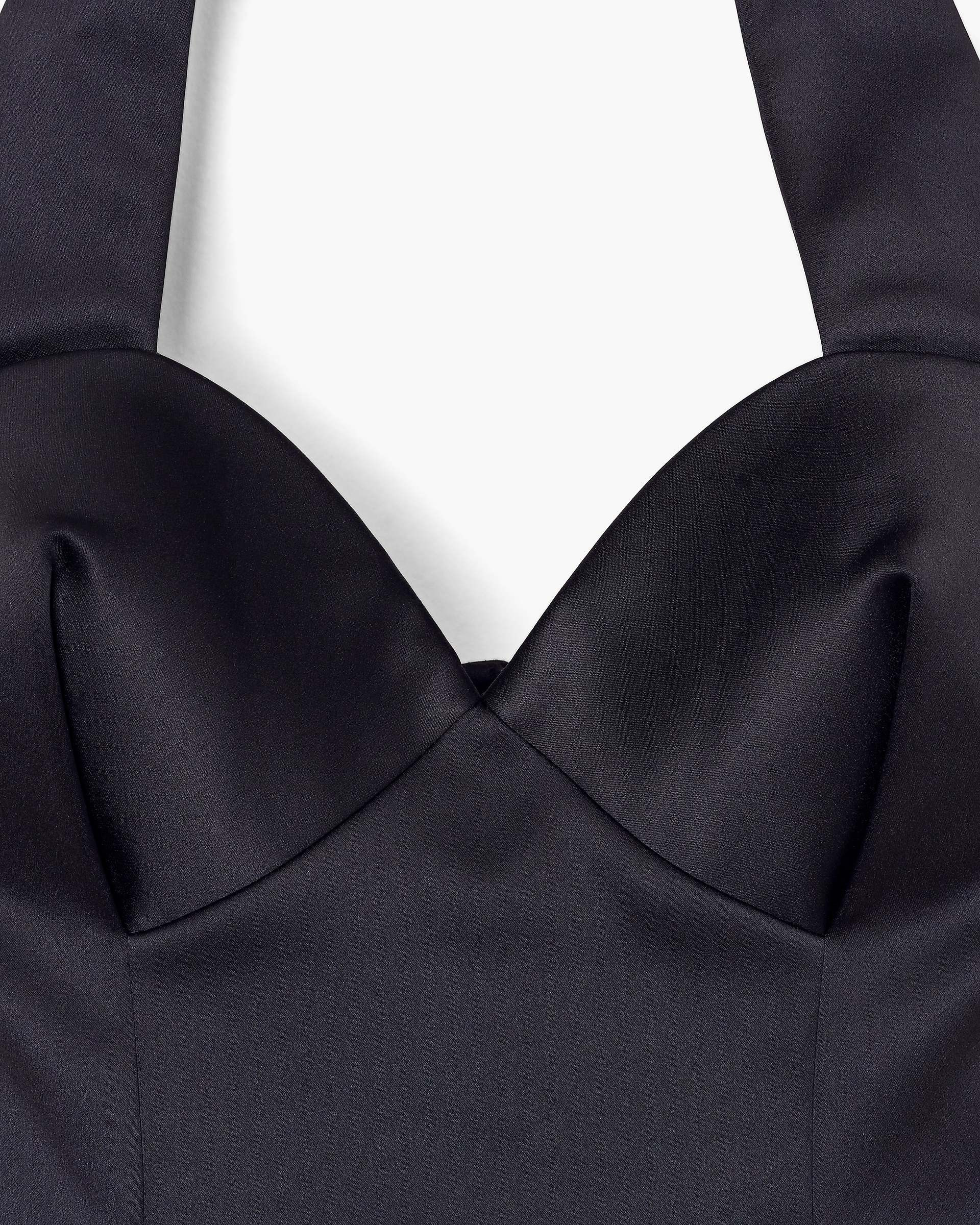 SCULPTED SATIN HALTER DRESS - 6
