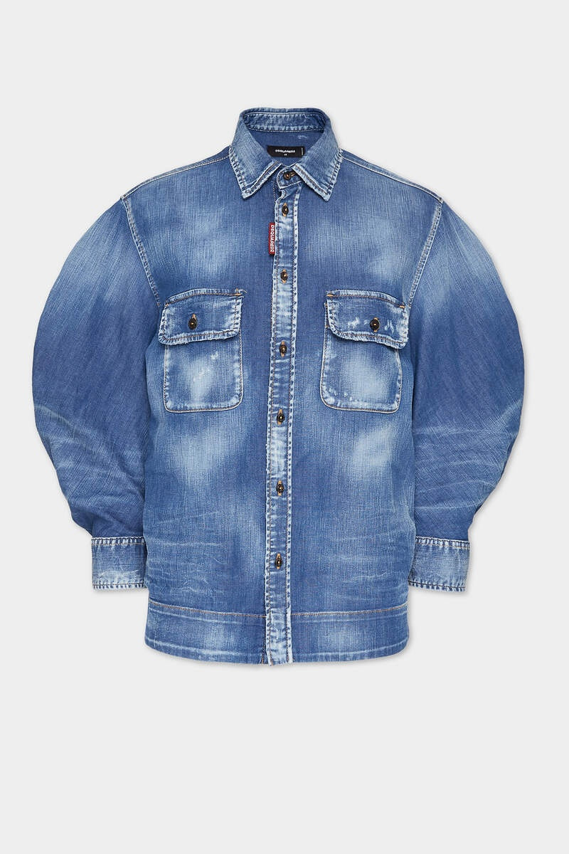 DEAN DENIM CROPPED MAXI SHIRT 1