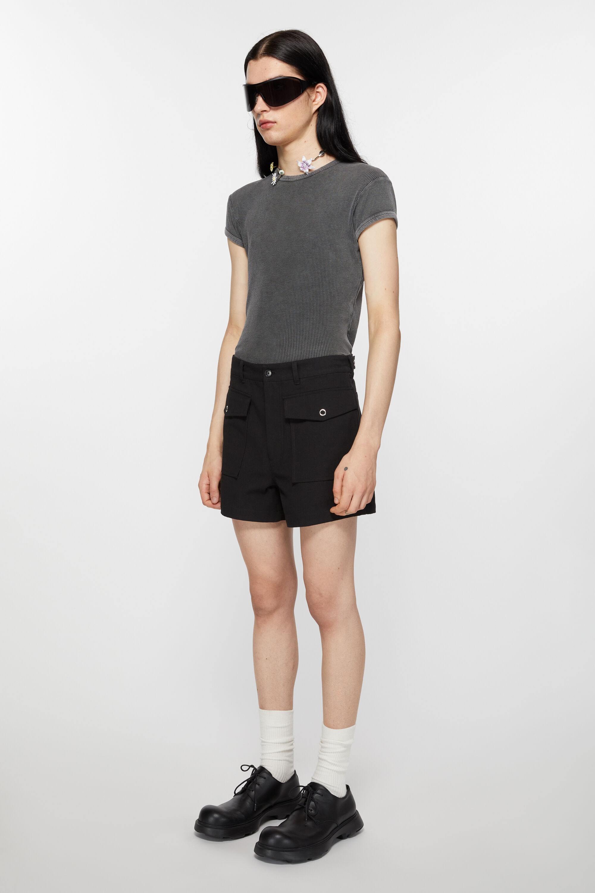 Twill shorts - Black - 3