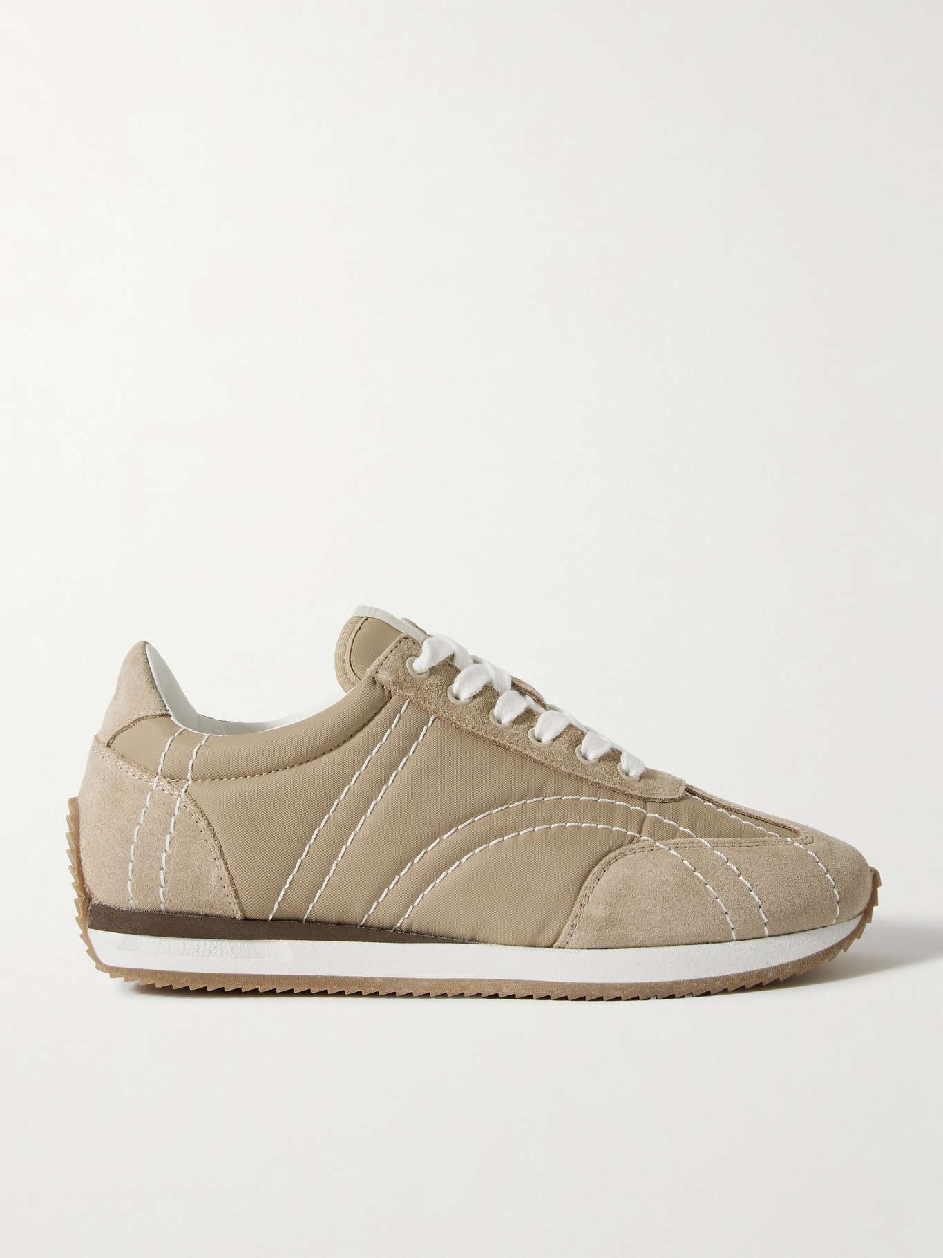 Totême The Sport suede and twill sneakers Beige | netaporter