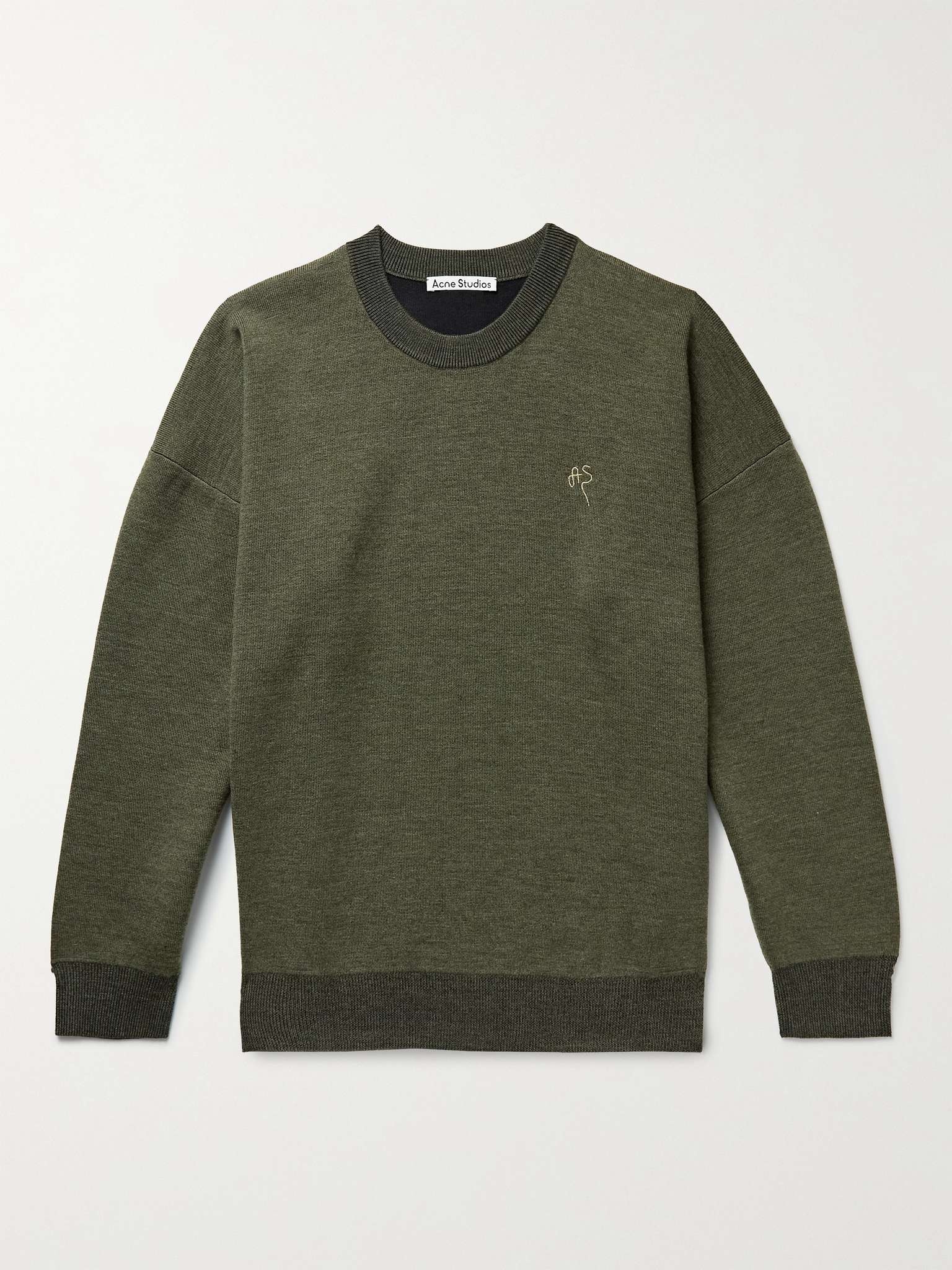 Logo-Embroidered Wool-Blend Sweater - 1