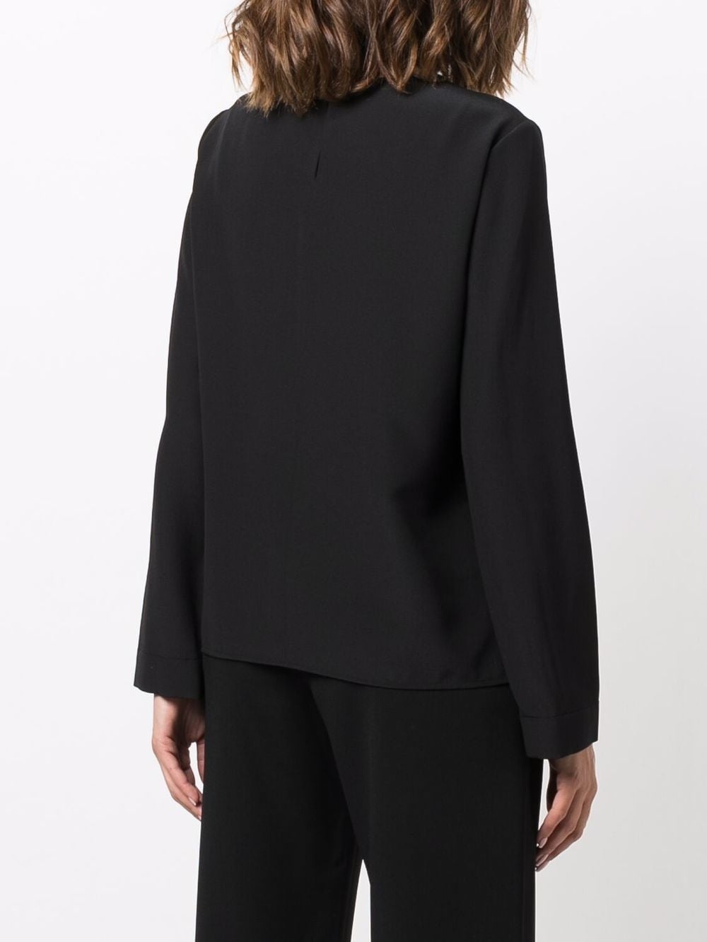 long-sleeve silk top - 4