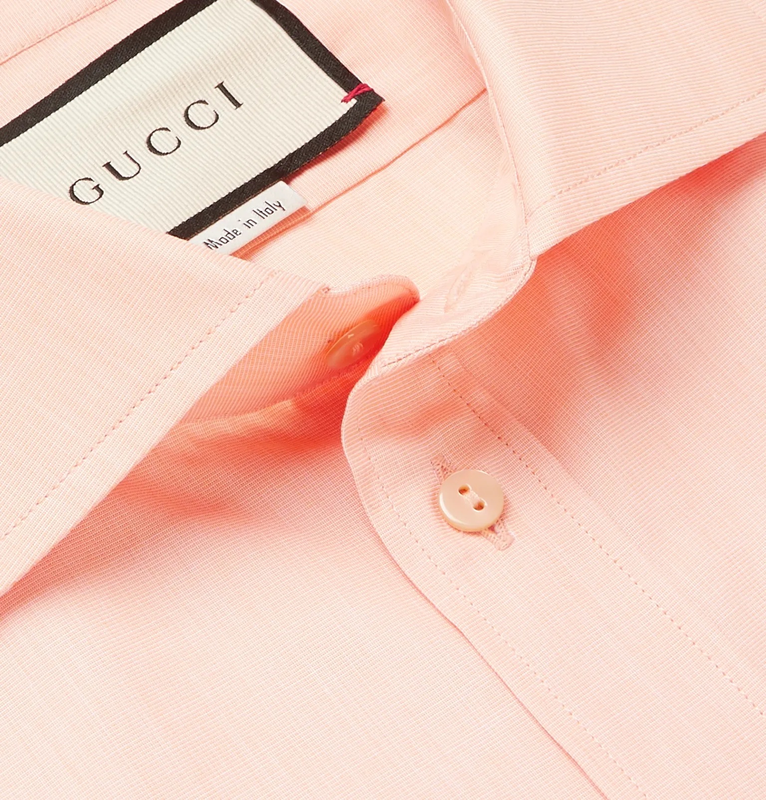 Peach Cutaway-Collar Cotton-Poplin Shirt - 6