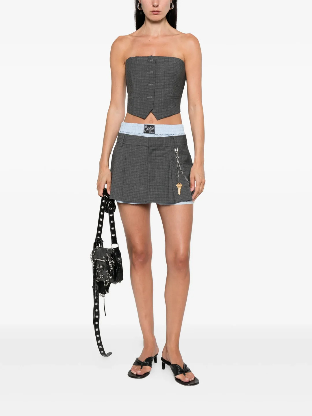 Pleated Skort With Chain - 2