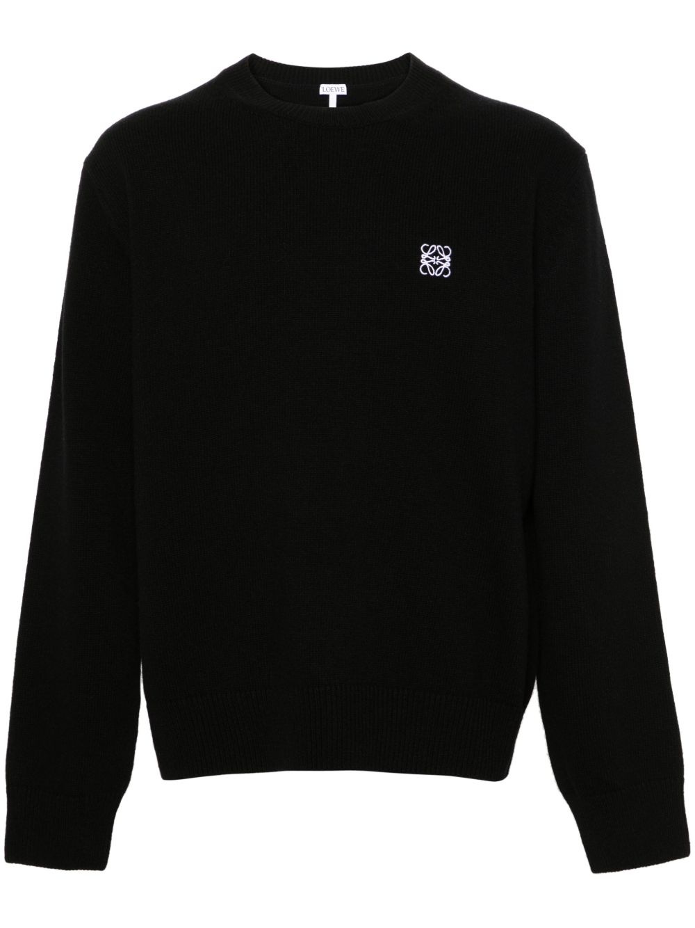 logo-embroidered wool jumper - 1