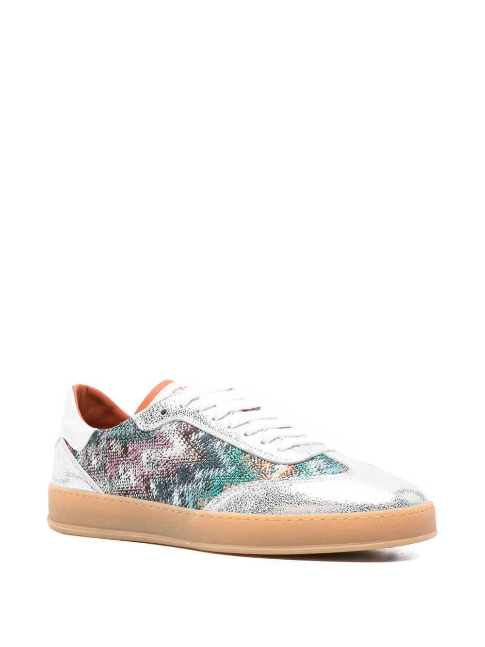 patterned leather sneakers - 2