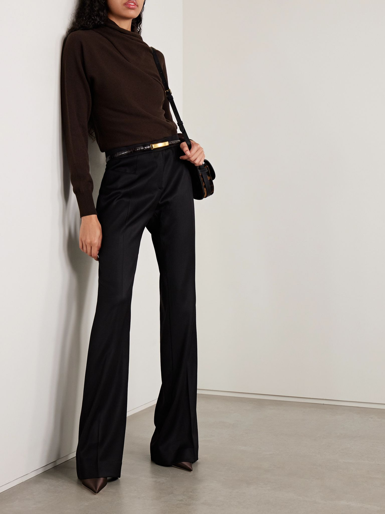 Cashmere and cotton-blend sweater Brown - 2