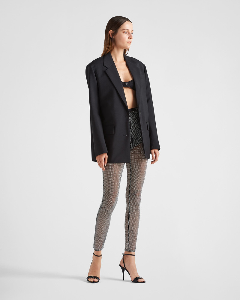 Prada Mesh pants with embroidered rhinestones outlook