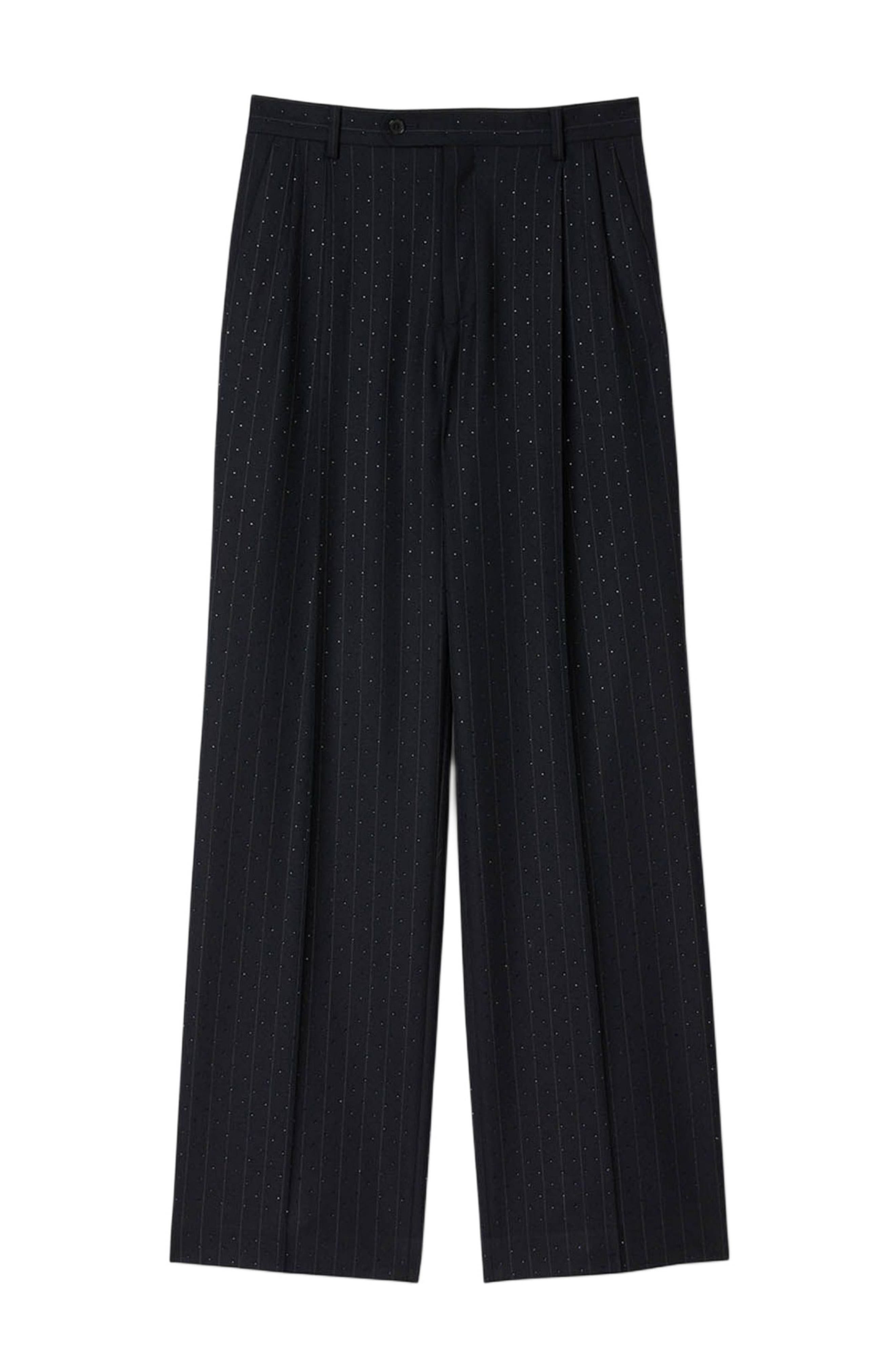 SANDRO Rhinestone striped trousers in Navy Blue at Nordstrom - 6