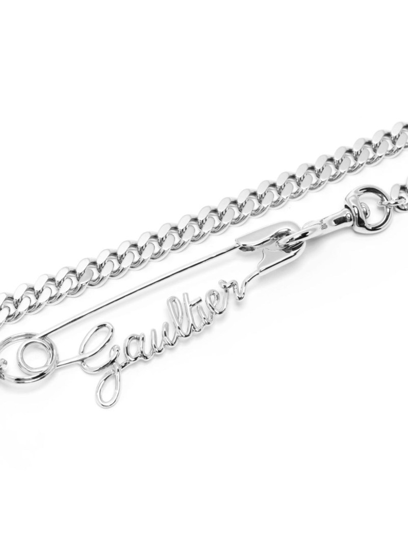Jean Paul Gaultier logo-plaque curb-chain necklace outlook