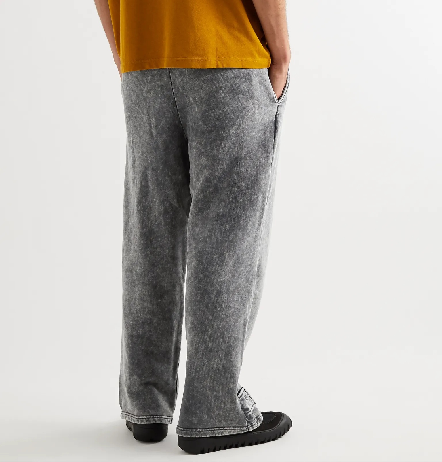 Acid-Washed Loopback Cotton-Jersey Sweatpants - 4