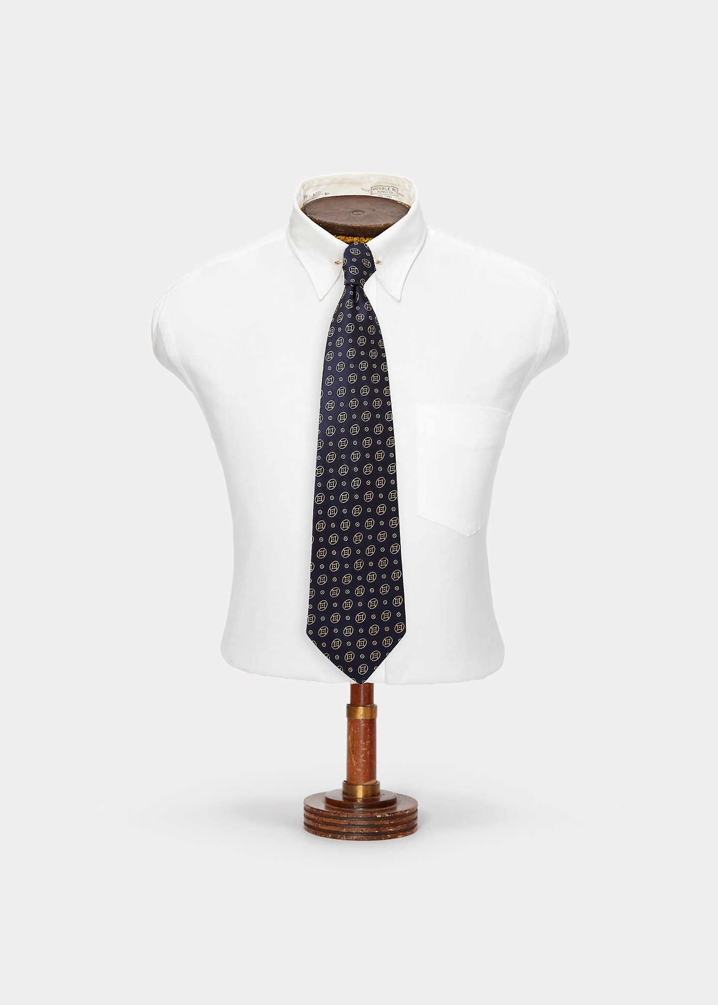 Handmade Silk Brocade Foulard Tie - 1